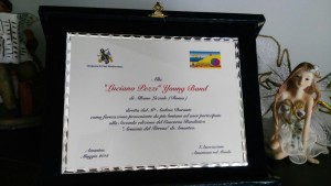 Targa per Concorso Bandistico "Armonie del Tirreno"