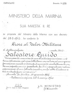 1ª Croce Valor Militare Salvatore Guido