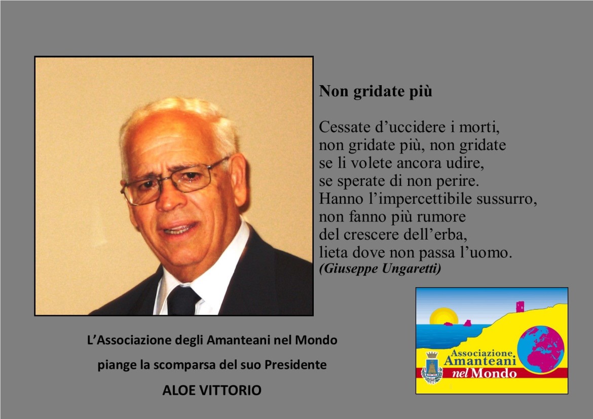 R.I.P. Presidente Vittorio Aloe