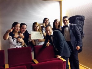 L'esultanza dei vincitori della 2ª edizione del Concorso Bandistico "Armonie del Tirreno"